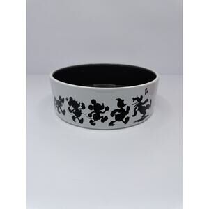 Disney Chewy Mickey Mouse Lines White Black Pet Dog Cat Food Water Bowl